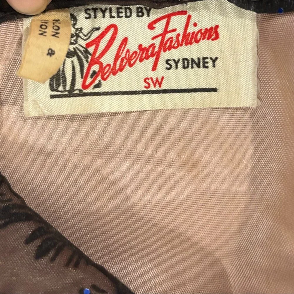 Vintage Evening Swing Dress 1950's Size Small - Picture 6 of 7